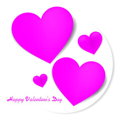 Fototapeta na wymiar Valentine's Day Concept. Happy Valentine's Day Heart symbol on white background