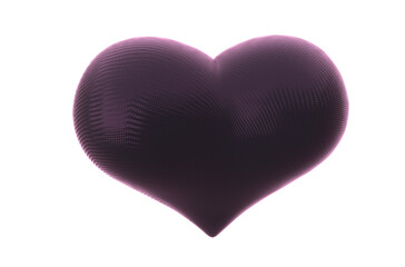Valentines heart 3D render - -modern concept digital illustration of a black heart. Valentines concept illustration