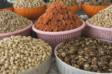 Bazaar, fruits and nuts, Samarkand, Uzbekistan