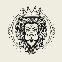 Coat of arms Lion Crest design vector