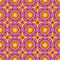 Seamless Ethnic Geometric Raster Pattern	
