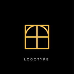 Geometric shape letter N, line monogram, decorative logo concept, linear monogram for architecture office, minimal style vector logo.