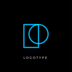 Geometric shape letter P, line monogram, decorative logo concept, linear monogram for architecture office, minimal style vector logo.