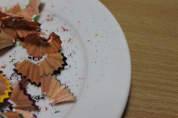 Pencil Shavings on the plate