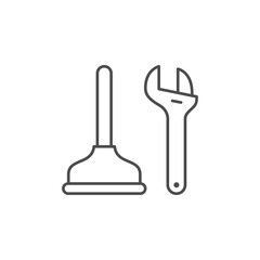 Plumbing tool line outline icon