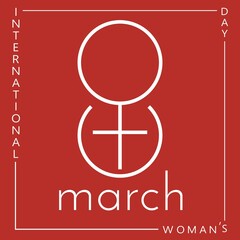 March 8, Happy Women's Day Creative Banner, Card Template, Poster Design Illustration.