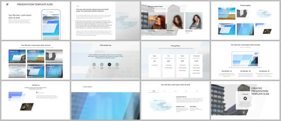 Presentation design vector templates, multipurpose template for presentation slide, flyer, brochure cover design, infographic report. Abstract geometric pattern. Corporate identity business concept.