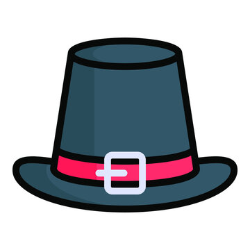 fancy hat vector outline colored icon. Modern colored outline symbols. Collection of traditional elements.