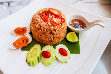 Chili Paste Fried Rice  health menu with salted egg