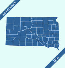 South Dakota county map outlines