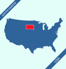 South Dakota location on USA map