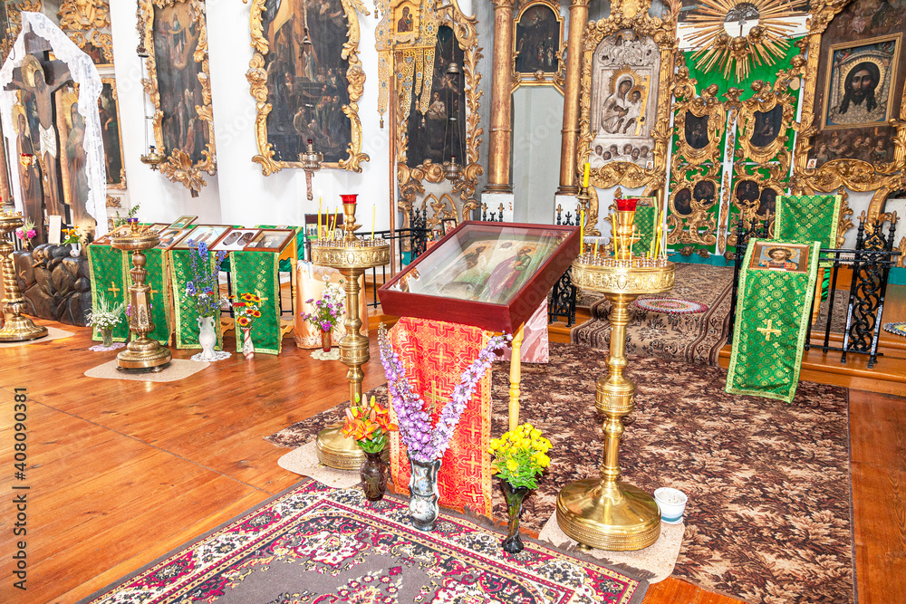 Wall mural Interior of the Church of the Savior and St. George at the Mlevo village