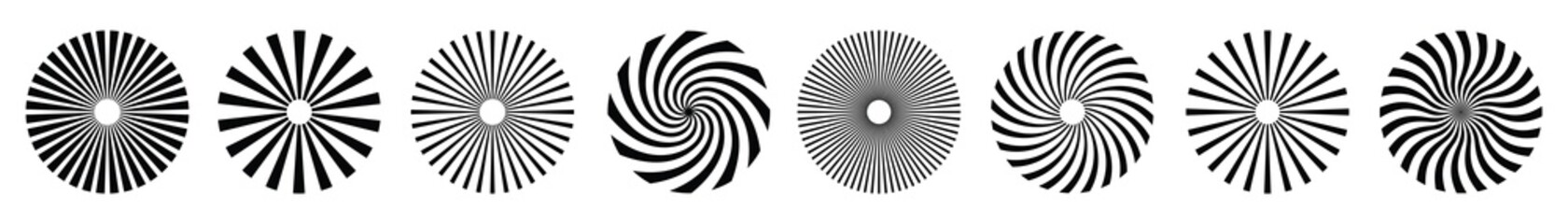 Sunburst element. radial stripes, Starburst, collection of ray,  Vector icon illustration.