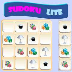 Baby Sudoku with various objects