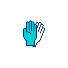 Hand Gloves Medical Coronavirus Protection Linear Line Icon Editable stroke	