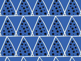 Vector texture background, seamless pattern. Hand drawn, blue, black, white colors.
