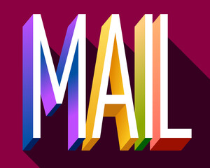Colorful illustration of "Mail" word