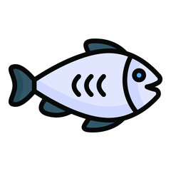 fish vector outline colored icon. Modern colored outline symbols. Collection of traditional elements.