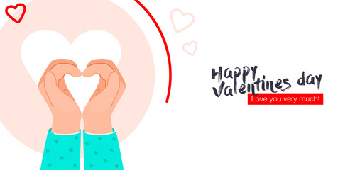 I love you heart sign. Concept on Valentine day with expresses love to you, message of love using hand gestures, shapes heart with both hands.