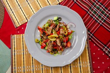 Grilled meat with vegetables