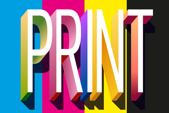 Colorful illustration of "Print" word