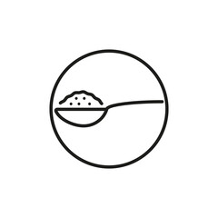Ingredients Spoon Seasoning Loose. Vector icon in a simple style isolated on a white background.