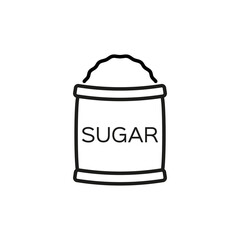 Sugar Bag Ingredients. Vector icon in a simple style isolated on a white background.