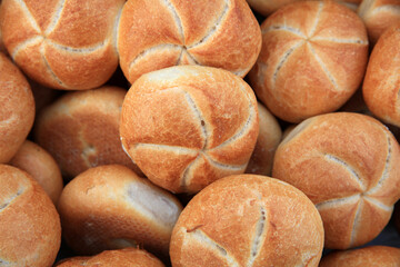 German Bun Rolls in a Basket