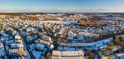 Obraz premium Bavarian City Snow landscape view from Top