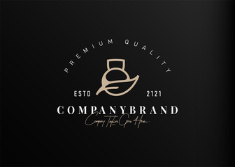 Crossfit Logo Design Inspiration. Vector illustration of Barbell Kettlebells with leaf. Modern Icon Design Vector Template with Line Style