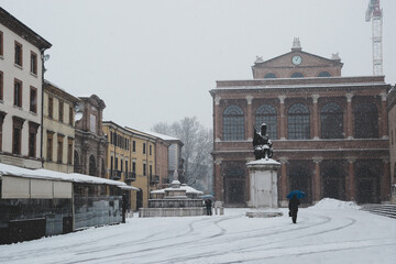Fototapeta na wymiar Rimini after a snow storm