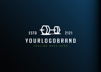 Fitness logo design inspiration. Barbell Vector Illustration. Modern Icon Design Vector Template with Line Style