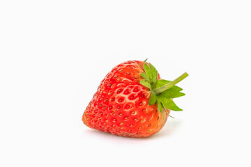 Fresh ripe juicy strawberry isolated on white background.