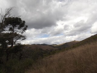 time clouds over the mountains