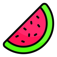 water melon vector outline colored icon. Modern colored outline symbols. Collection of traditional elements.