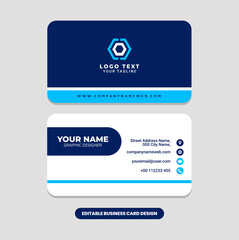 Modern business card template design. Contact card for company. editable business card design. Vector design