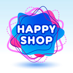Vector business logo Happy Shop. Design Graphic Element. Isolated bright Emblem