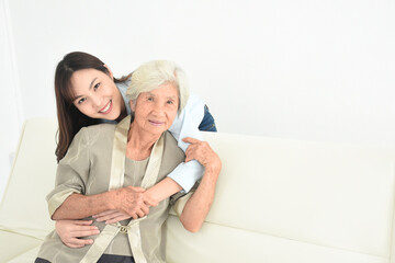 Fototapeta premium elderly and family happy at their home