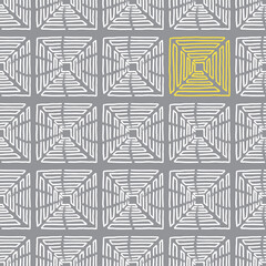 Hand drawn pyramids. Seamless geometric background pattern in yellow and grey colors vector illustration.