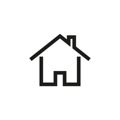 The icon of the house. Simple linear vector illustration on a white background