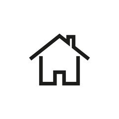 Fototapeta premium The icon of the house. Simple linear vector illustration on a white background