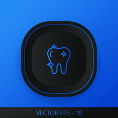 Tooth line vector. Blue background