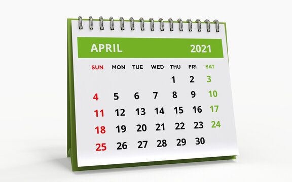 Standing Desk Calendar April 2021