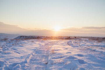 nature in winter mountains and hills