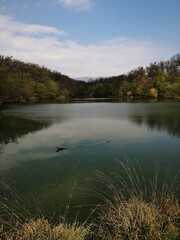 By the lake at Maksimir park in Zagreb.

Zagreb, Croatia - March 11th 2020