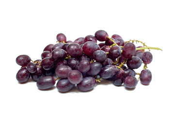 Grapes branch on white background