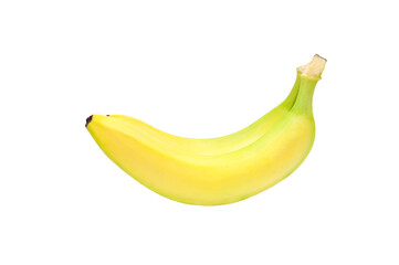 Two ripe bananas on a white background