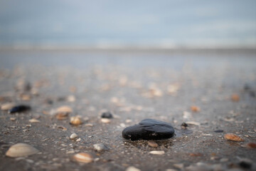 The Dutch coastline on a cloudy but bright day (Kijkduin, The Hague, The Netherlands)