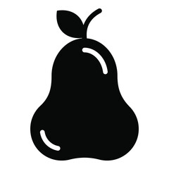pear vector glyph icon. Modern glyph symbols. Collection of traditional elements.