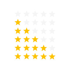 Product rating or customer review with stars. Vector flat illustration.